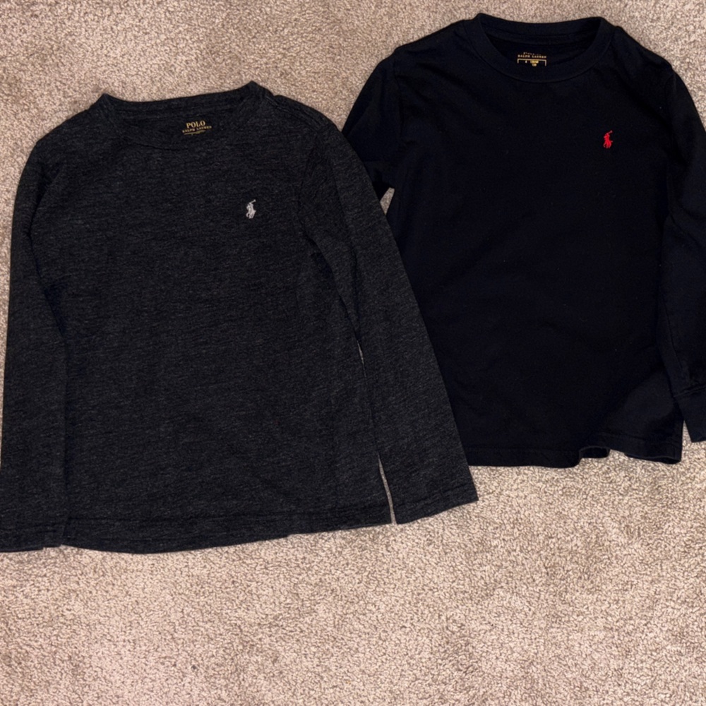 Polo by Ralph Lauren Kids Long Sleeve Shirts - Black and Dark Gray